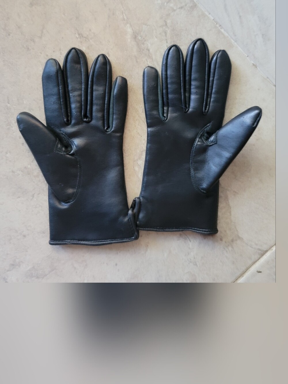 Black Vegan Leather Gloves - Classic Winter Accessory, With Rabbit Fur Trim